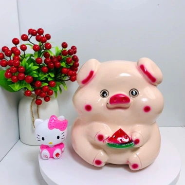 Heo đất tiết kiệm DƯA HẤU nhỏ - ống tiết kiệm trang trí LĐ1, chỉ 56.000 VND
