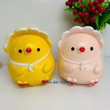Heo Đất Tiết Kiệm Gà Con Đội Mũ Nhỏ Lỗ Tròn ống Tiết Kiệm Quà Tặng 37.240 VND