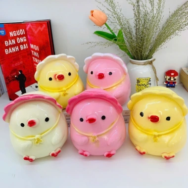 Heo Đất Tiết Kiệm Gà Con Đội Mũ Nhỏ Lỗ Tròn ống Tiết Kiệm Quà Tặng 37.240 VND