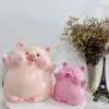 Heo Đất Tiết Kiệm Heo Bánh Bao sz TO Dễ Thương - Mua 1 Tặng 1 Nhỏ, Ống Tiết Kiệm Quà Tặng LD30 2