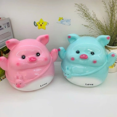 Heo đất tiết kiệm Heo Đeo Túi Thỏ lớn cute - quà tặng, ống tiết kiệm 86.000đ