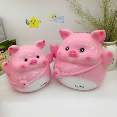 Heo đất tiết kiệm Heo Đeo Túi Thỏ lớn cute - quà tặng, ống tiết kiệm 86.000đ