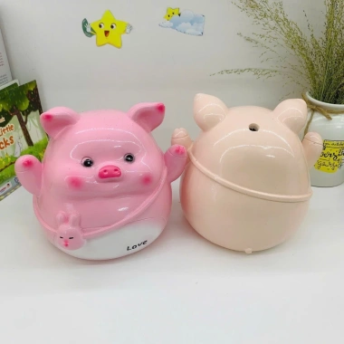 Heo đất tiết kiệm Heo Đeo Túi Thỏ lớn cute - quà tặng, ống tiết kiệm 86.000đ