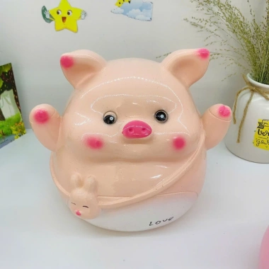 Heo đất tiết kiệm Heo Đeo Túi Thỏ lớn cute - quà tặng, ống tiết kiệm 86.000đ