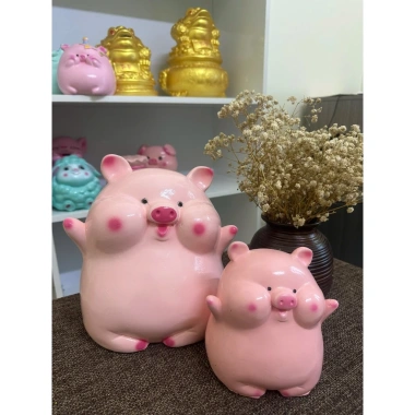 Heo đất tiết kiệm Heo Má Bánh Bao Hello - Lợn đất ống trang trí Heo Hạnh Phúc, giá 51.350₫ 2