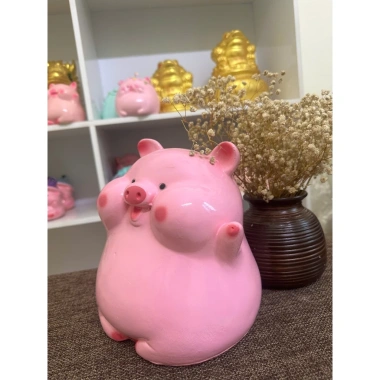 Heo đất tiết kiệm Heo Má Bánh Bao Hello - Lợn đất ống trang trí Heo Hạnh Phúc, giá 51.350₫ 5