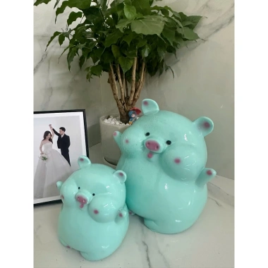 Heo đất tiết kiệm Heo Má Bánh Bao Hello - Lợn đất ống trang trí Heo Hạnh Phúc, giá 51.350₫ 6