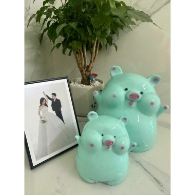 Heo đất tiết kiệm Heo Má Bánh Bao Hello - Lợn đất ống trang trí Heo Hạnh Phúc, giá 51.350₫ 7