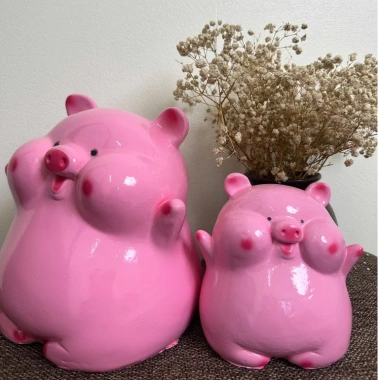 Heo đất tiết kiệm Heo Má Bánh Bao Hello - Lợn đất ống trang trí Heo Hạnh Phúc, giá 51.350₫ 10