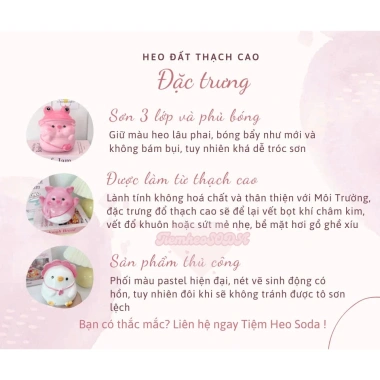 Heo đất tiết kiệm Heo Má Phính cute lỗ tròn size to và nhỏ - quà tặng trang trí ống TiệmHeosoda giảm giá 50.000₫
