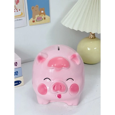 Heo đất tiết kiệm màu hồng 15x20x15 cm - Quà tặng dễ thương, giảm giá 69.900₫