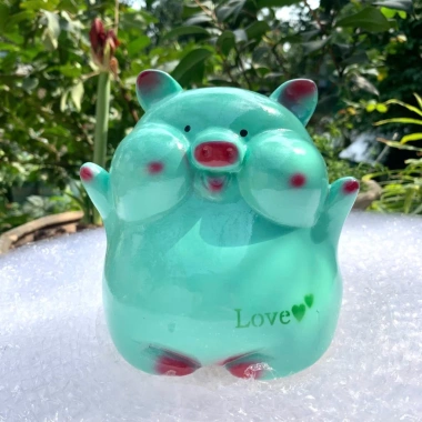 Heo đất tiết kiệm mini 15cm dạng bánh bao - Giá chỉ 45.000₫, chất liệu phúng phĩnh bền bì 9