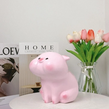 Heo đất tiết kiệm ống sơn 3 lớp - Decor bàn làm việc màu đẹp, quà tặng ý nghĩa, giá 75.000 VND