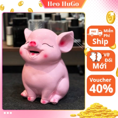 Heo đất tiết kiệm size to màu hồng - Mini dễ thương, ống heo lợn đất, giảm giá 22% chỉ 78.000₫