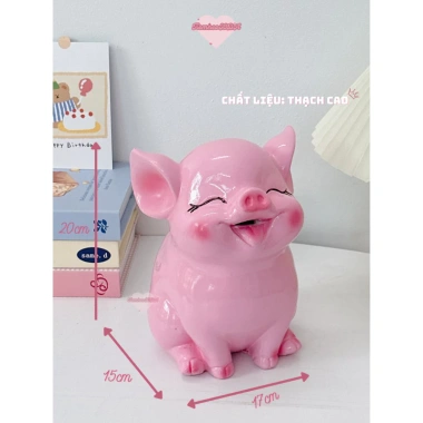 Heo HOT 3D tai vểnh lợn ngậm tiền size nhỏ C20xD17xR15 - Quà tặng, trang trí, ống tiết kiệm, giảm còn 49.900₫ 2