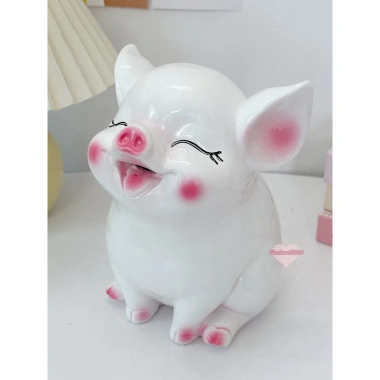Heo HOT 3D tai vểnh lợn ngậm tiền size nhỏ C20xD17xR15 - Quà tặng, trang trí, ống tiết kiệm, giảm còn 49.900₫ 6