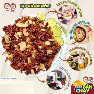 Heo khô cháy tỏi 500g - 250g, Tạp Hóa Bia Lạc HK01, dai ngon, vị tươi ngọt, tỏi thơm bùi, ưu đãi 140.000₫ 5 Heo khô cháy tỏi 500g - 250g, Tạp Hóa Bia Lạc HK01, dai ngon, vị tươi ngọt, tỏi thơm bùi, ưu đãi 140.000₫ 5