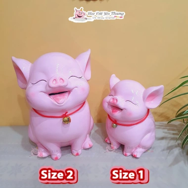 Heo ngậm tiền hút lộc thạch cao mới 2 size - ống tiết kiệm phong thủy, quà tặng, giá 99.000