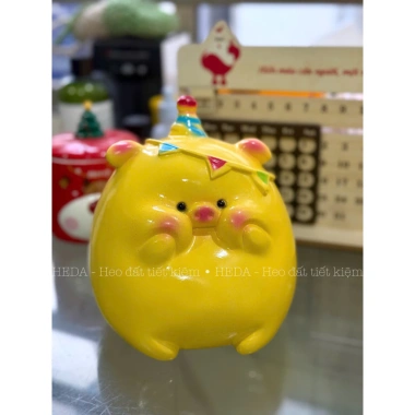 Heo sinh nhật đáng yêu, lợn đất tiết kiệm gốm sứ cao cấp, decor bàn học, chỉ 58.000 VND