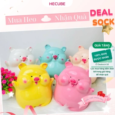 Heo Tiết Kiệm Tiền Sứ Bát Tràng 5 Lớp Hecube Lợn Đất Má Phính Hello 39.629₫
