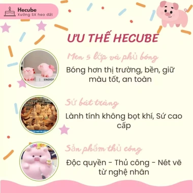 Heo Tiết Kiệm Tiền Sứ Bát Tràng 5 Lớp Hecube Lợn Đất Má Phính Hello 39.629₫