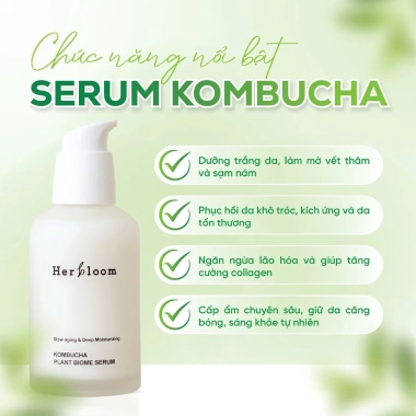 Herbloom Serum Thuần Chay 50ml Cấp Ẩm Sâu Dưỡng Trắng Chống Lão Hoá Kombucha Plant Biome - Giá ưu đãi 699.000đ