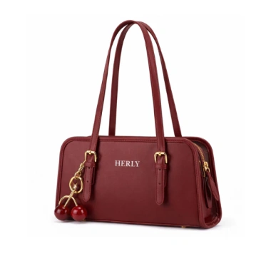 HERLY Túi xách nữ thời trang đa năng, đeo vai tinh tế kèm Charm Cherry, chỉ 350.000₫