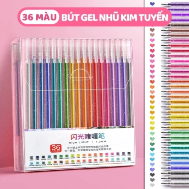 Highlight bút 24/36 màu nhũ kim tuyến - Dùng cho học việc, giá ưu đãi 107.000₫ 9