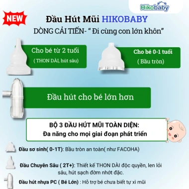Hikobaby Hút mũi bé sơ sinh cầm tay cao cấp - Thông mũi không đau, an toàn, giá 269.000₫ 4