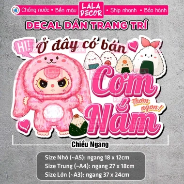 Hình Dán Decal Cơm Nắm Dễ Thương Baby Three - Chống Nước, Bền Màu, Thùng Xốp, Mút F88-5 10.5k 2 Hình Dán Decal Cơm Nắm Dễ Thương Baby Three - Chống Nước, Bền Màu, Thùng Xốp, Mút F88-5 10.5k 2