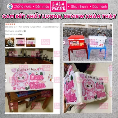 Hình Dán Decal Cơm Nắm Dễ Thương Baby Three - Chống Nước, Bền Màu, Thùng Xốp, Mút F88-5 10.5k