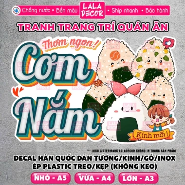 Hình Dán Decal Cơm Nắm Dễ Thương Baby Three - Chống Nước, Bền Màu, Thùng Xốp, Mút F88-5 10.5k