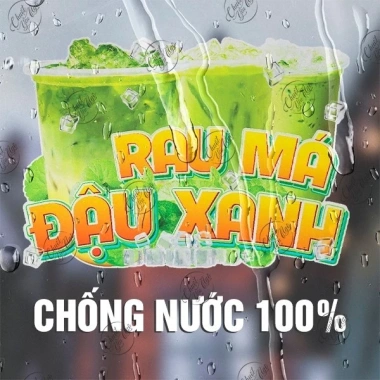 Hình dán rau Má Đậu xanh dán tường - Decor xe đẩy, quán trà sữa, cà phê - Sticker decal chỉ 26.000đ