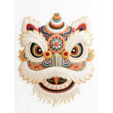 Hình Đầu Lân Thêu Gắn Áo Dài - Ủi Nhiệt, Phong Cách Truyền Thống, Giá 26.500₫ 2