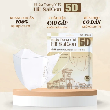 Hi!Saigon Combo 300 khẩu trang 5D màu đỏ đậm - Bảo vệ sức khỏe, hạn chế bụi vi khuẩn, giọt bắn - 39.000₫