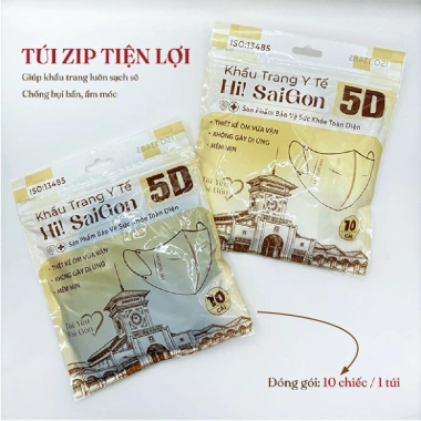 Hi!Saigon Combo 300 khẩu trang 5D màu đỏ đậm - Bảo vệ sức khỏe, hạn chế bụi vi khuẩn, giọt bắn - 39.000₫