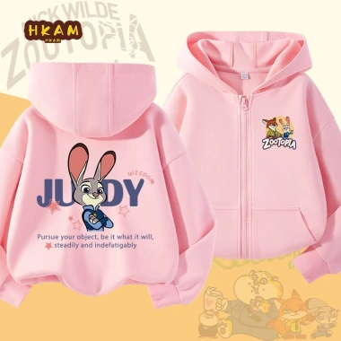 HKAM Áo Hoodie Bé Gái Zootopia Dây Kéo, Túi Đồ Thời Trang Giá 250k