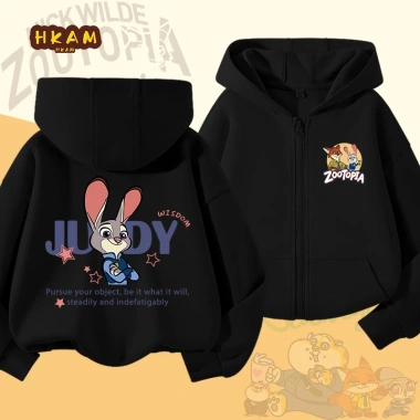 HKAM Áo Hoodie Bé Gái Zootopia Dây Kéo, Túi Đồ Thời Trang Giá 250k