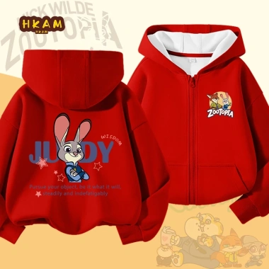 HKAM Áo Hoodie Bé Gái Zootopia Dây Kéo, Túi Đồ Thời Trang Giá 250k