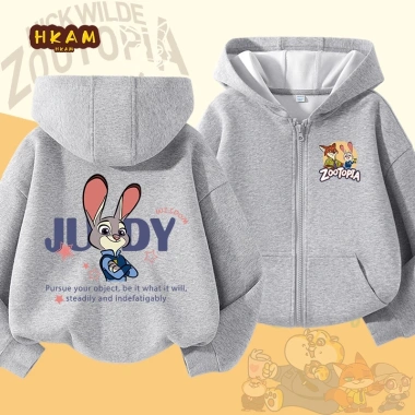 HKAM Áo Hoodie Bé Gái Zootopia Dây Kéo, Túi Đồ Thời Trang Giá 250k
