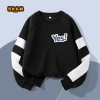 HKAM Áo Sweater bé trai nỉ tay chắp vá thời trang thoải mái, in họa tiết - Giảm 23% 8