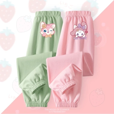 HKAM Quần Chống Muỗi Bé Gái 100% Cotton Mỏng Mùa Hè - Họa Tiết Dễ Thương, Giá 120k