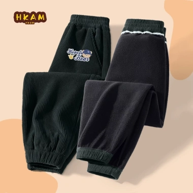 HKAM Quần Thể Thao Bé Trai Mùa Đông Corduroy Ấm Áp, In Hình Gấu Unisex Giá 250k
