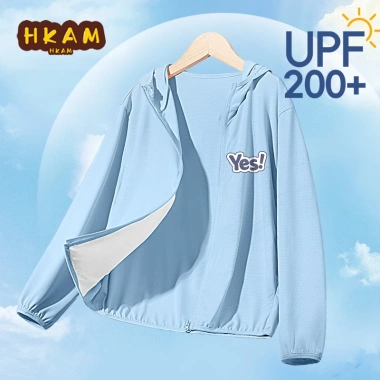 HKAM UPF200 Áo chống nắng bé trai mùa hè, độ đàn hồi cao, không nhăn, mát mẻ, in có - Giá 199.800₫