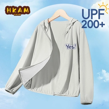 HKAM UPF200 Áo chống nắng bé trai mùa hè, độ đàn hồi cao, không nhăn, mát mẻ, in có - Giá 199.800₫
