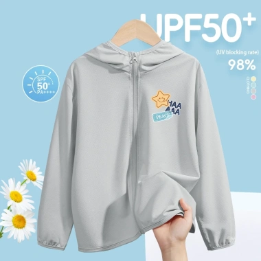 HKAM UPF50 Quần áo chống nắng bé trai mùa hè, thoáng khí mát, in ngôi sao - Giá ưu đãi 150.000đ