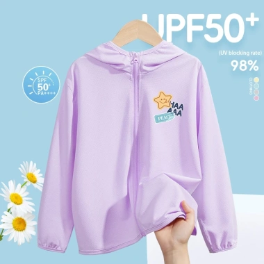 HKAM UPF50 Quần áo chống nắng bé trai mùa hè, thoáng khí mát, in ngôi sao - Giá ưu đãi 150.000đ