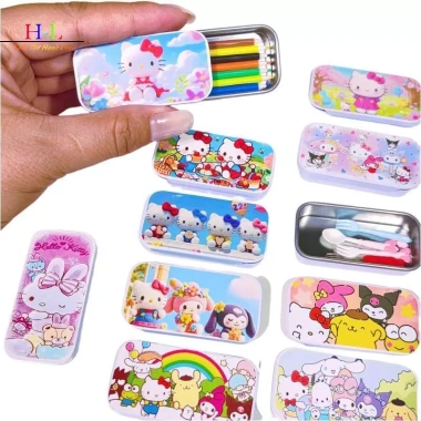 HL 5 Cái Sanrio Hello Kitty Kim Loại Hộp Đựng Bút Chì Hình Chữ Nhật Giá 69.960₫