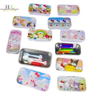 HL 5 Cái Sanrio Hello Kitty Kim Loại Hộp Đựng Bút Chì Hình Chữ Nhật Giá 69.960₫