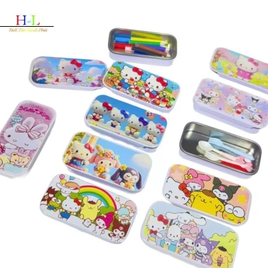 HL 5 Cái Sanrio Hello Kitty Kim Loại Hộp Đựng Bút Chì Hình Chữ Nhật Giá 69.960₫
